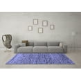 thumbnail image 3 of Ahgly Company Machine Washable Indoor Square Abstract Blue Modern Area Rugs, 4' Square, 3 of 4