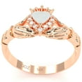 thumbnail image 5 of Claddagh Opal Diamond Ring In Solid 14k Rose Gold, 5 of 6