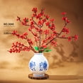 thumbnail image 3 of Remocguys 2-in-1 Red Plum Blossom & Holly Flower Building Set Compatible with Lego Botanical Home Office Decor for Adults 1181 Pcs, 3 of 8