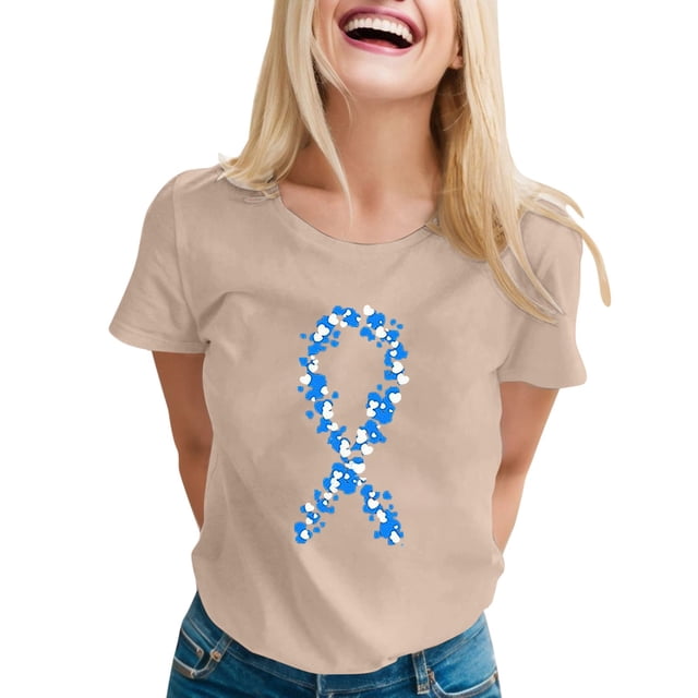 TSADFHJI Hauts pour Femmes Élégants TG T-Shirt Imprimé à Manches Courtes Col Rond Blouse m Kaki