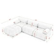 thumbnail image 2 of Convertible Modular Sectional Sofa Couch, Velvet L-Shaped Sectional Sofa with Reversible Ottoman, Modern 4 Seater Button Tufted Corner Sofa Cloud Couch for Living Room Apartment, Light Grey, 2 of 9