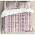 thumbnail image 3 of Ambesonne Ethnic Duvet Cover Set, Aztec Style Floral Leaves, 2-Calking, Pale Pink Mauve, 3 of 3