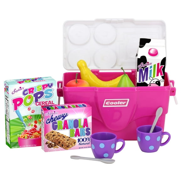 Sophia's 18 Doll 8 pc. Beach Day Play Set with Hot Pink Towel and Bucket, Purple Shovel, Volleyball, 2 Ice Cream Cones, Ice Cream Holder, and Sunscreen Bottle