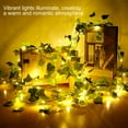 thumbnail image 4 of 5m 50LED Leaf String Lights Artificial Wall Hanging Green Maple Leaves Vine String Lights with Battery Powered, 4 of 8