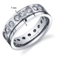 thumbnail image 3 of Men's 7mm Cubic Zirconia Eternity Wedding Band Ring in Titanium, 3 of 4