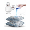 thumbnail image 6 of Outdoor Pillows Waterproof, Blue Coastal Throw Pillows with Inserts Included, Nautical Beach Coral Starfish Shell Vintage Indoor Outdoor Decorative Lumbar Pillow for Bed/Couch/Patio 18"x18", 1Pcs, 6 of 8