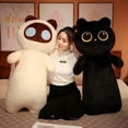 thumbnail image 2 of 1PC 65~130cm Long Giant Cats Plush Toy Cylidrical Animal Bolster Pillow Kawaii Cat Stuffed Plushie Children Sleeping Friend Gift, 2 of 5