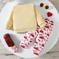 thumbnail image 6 of Tiweut Outfits for Kids Boys Girls Valentine's Day Cartoon Print Tops and Pants Suit Set, 6 of 6
