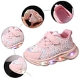 thumbnail image 4 of Zshosam Toddler Girls Light Up Shoes Kids Led Light Up Shoes, Rechargeable Sneakers, Lightweight Breathable Cool Glowing Luminous Shoes for Gifts Size 12,(Pink Little Kids 12), 4 of 9