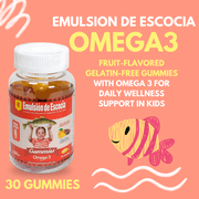 Emulsion de Escocia Kids Omega 3 Gummies, 30 Ct – Fruit Flavor (3-Pack)