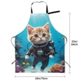 thumbnail image 2 of Kdxio Underwater Diving Cat Apron with Pockets Adjustable Kitchen Aprons for Men Women Waterproof Aprons for Cooking,Drawing,Crafting, Baking Household Cleaning, 2 of 5