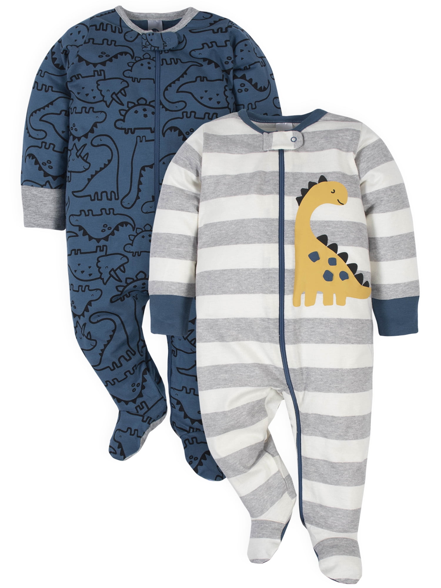 2-Pk Newborn Baby Footed Sleep Play Pajamas Sleeper Girl Boy Bodysuit Outfit New 