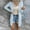 Light Blue, variant on Dyfzdhu Women Open Front Lightweight Long Cardigan Button Down Loose Solid Color Long Sleeve Cardigans With Pockets, Black XXL