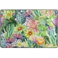 thumbnail image 4 of SKYSONIC 72x48in Watercolor Cactus Flower Area Rug, Non-Slip Floor Carpet for Indoor Living Dining Room and Bedroom Area, 4 of 7