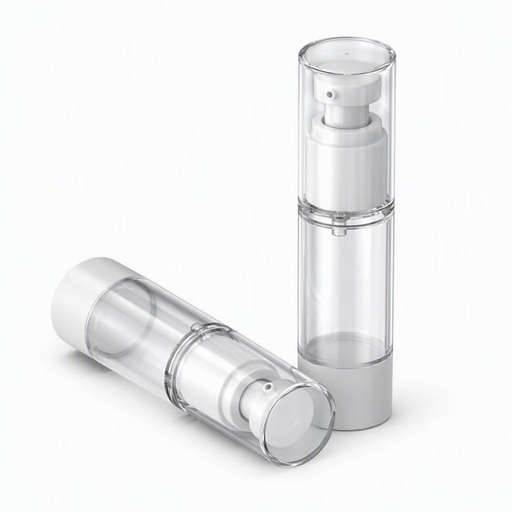YEMNPIOS 2 Pcs Airless Pump Bottle 1oz 30ml Vacuum Travel Container for Lotion Serum Cream