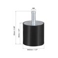 thumbnail image 2 of Unique Bargains M8 Rubber Vibration and Shock Absorption Mount w Thread Stud, 1.57' x 1.57', 2 of 3
