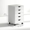 thumbnail image 3 of HOMCOM Classeur avec 5 Tiroirs Organisateur de Rangement à Roulettes Blanc, 3 of 10