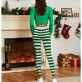 thumbnail image 6 of Meichang Workout Leggings Christmas for Women Holiday Striped Print High Waisted Tights Gym Yoga Pants, 6 of 10