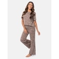 thumbnail image 3 of Fruit of the Loom Women's Soft and Breathable Short Sleeve Boxy Top and Wide Leg Pajama Set, Sizes S-4X, 3 of 14