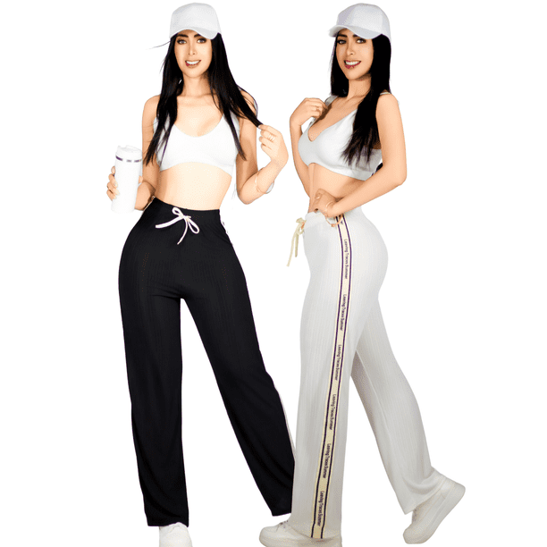 Set De Dos Pants De Mujer Pantalones Anchos Casual O Elgante Pans Stretch
