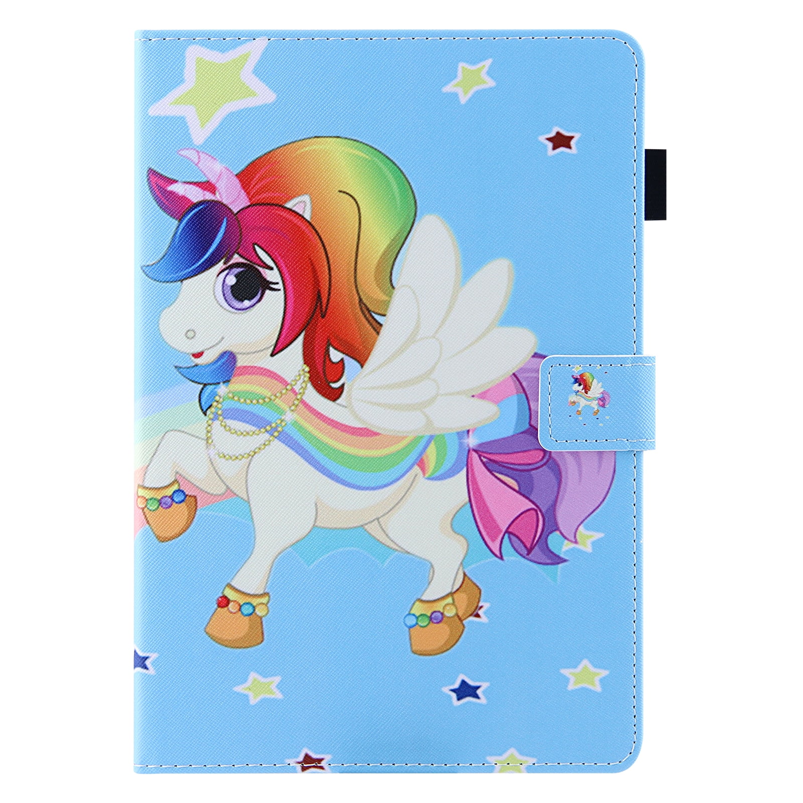 Allytech for Apple iPad 10th Generation 10.9 inch Case 2022 with Stand Pencil Holder Card Pockets [Auto Wake/Sleep] Slim PU Leather Magnetic Smart Folio Wallet Shockproof Cover, Blue Star Unicorn