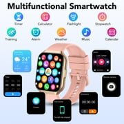 Smart Watch Fits for Android and iPhone 1.96 Smartwatch for Men Women 110+ Sports Modes Fitness Tracker with Answer Make Calls/Message Reminder, IP68 Waterproof for Gift (Pink)
