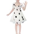 thumbnail image 2 of Mrzhqd Girls Dresses Clothes Big Dress Short Sleeved Square Neck Dress Polka Dot Dress Summer Dress For 13-14 Years, 2 of 7