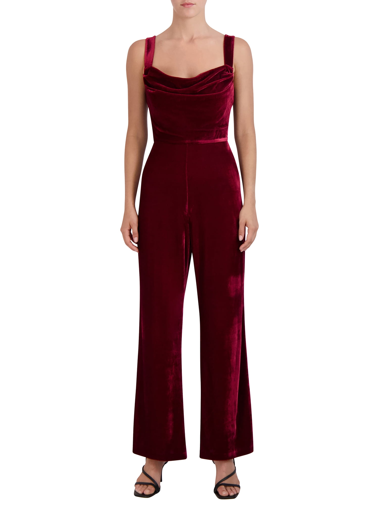 BCBG Paris Women's Square Neck Velvet Jumpsuit - Walmart.com