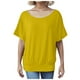 thumbnail image 3 of Camiseta oversize de mujer con mangas murciélago y manga corta - Poliéster, cuello redondo, liso/estampado floral, S-XXL para uso informal/de oficina, 3 of 4