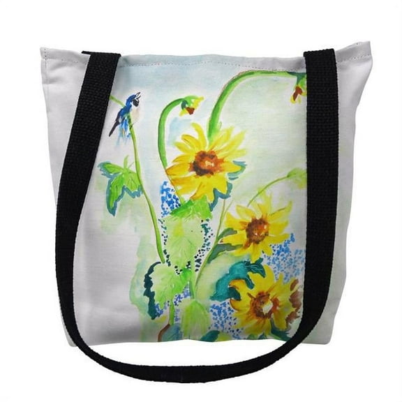 Sunflower & Bird Small Tote Bag 13x13 13 inches x 13 inches