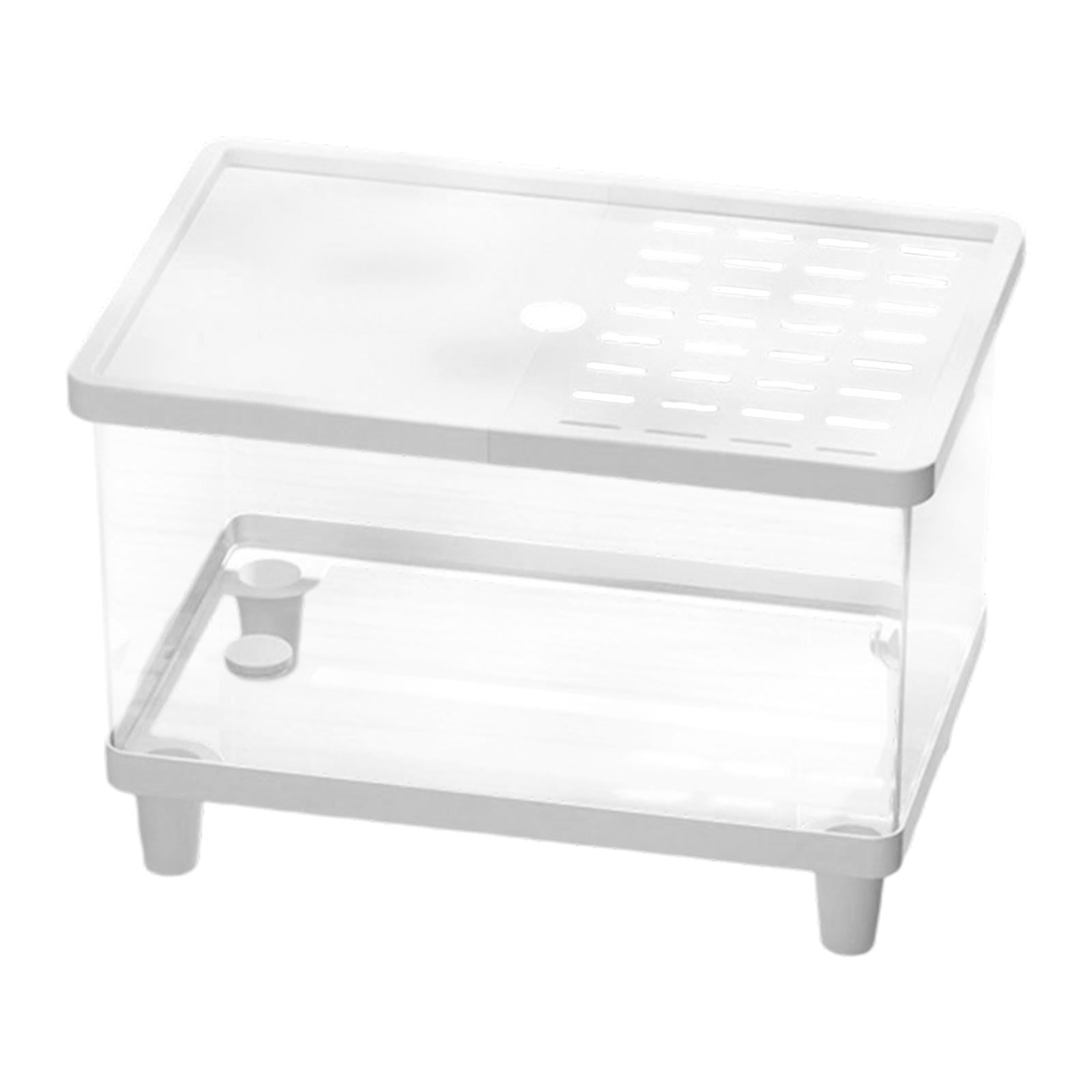 balikha Mini Reptile Terrarium Habitat Container Top Ventilation Clear Full View Small Lizard Tank Snake Enclosure for Turtles Snails 30cmx19.5cmx21cm