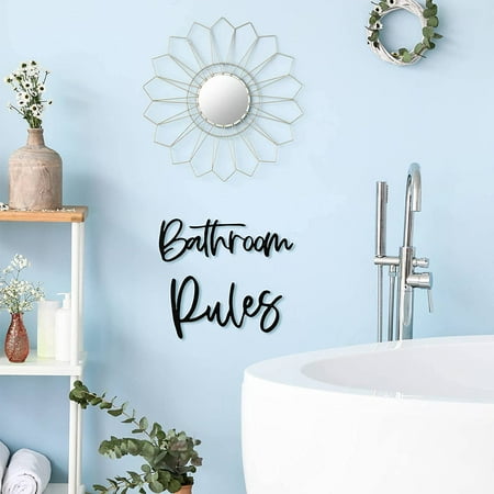 Bathroom Rules Metal Wall Sign Script Letter Decor Art Funny Farmhouse For Home Housewarming Black Canada - Metal Wall Decorations For Bathroom Bathroom Rules Metal Wall Sign Script Letter Decor Art Funny Farmhouse For Home Housewarming Black Canada - Metal Wall Decorations For Bathroom