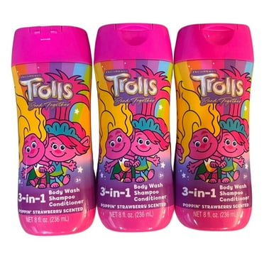Trolls Band Together 3 in 1 Body Wash, Shampoo, & Conditioner, 3 Pcs per Pack