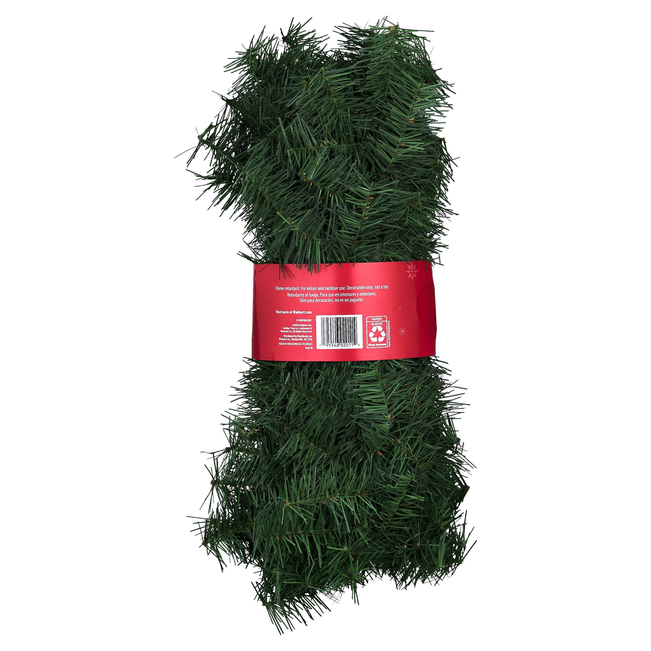Evergreen Branch Unlit Artificial Christmas Garland, Green, 12', by Holiday Time