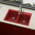 thumbnail image 2 of Elkay ELX250RMA0 Quartz Luxe 33" x 22" x 9-1/2", Offset 2-Bowl Top Mount Kitchen Sink, Maraschino, 2 of 2