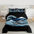 thumbnail image 2 of Castle Fairy Ocean Waves Full Size Comforter Sets Female Men,Mount Fuji Bedding Sets, 2 of 8