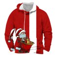 thumbnail image 1 of Sudadera con capucha para hombre, moda, bolsillos, manga larga, estampado navideño, sudadera con capucha, blusa de poliéster para hombre, 1 of 2