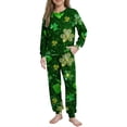 thumbnail image 1 of Camisas de Manga Larga para Niños para Niños Conjunto Impreso con Pantalones para Vacaciones Del Día de San Patricio Y Ropa Casual, Trajes de Ocio para 5-16 Años, 1 of 9