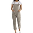 thumbnail image 2 of SDNall Jumpsuits for Women Fashion Solid Color Large Size Literary Straps Casual Trousers Jumpsuit Womens Romper Sizes:XL-5XL, 2 of 9