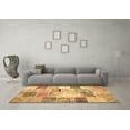 thumbnail image 3 of Ahgly Company Indoor Round Patchwork Brown Transitional Area Rugs, 5' Round, 3 of 4