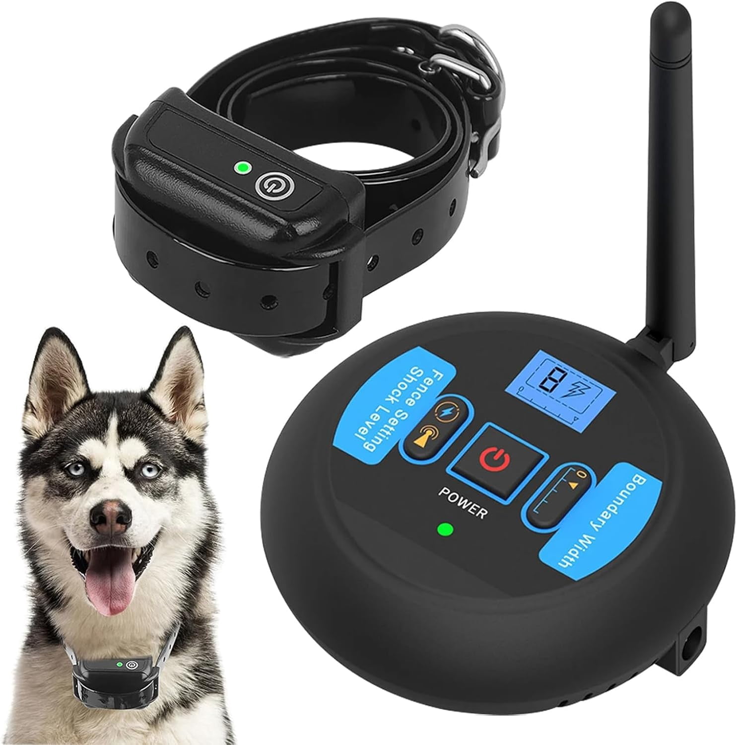 Wireless Dog Fence System with Vibration & Shock Modes - Waterproof Rechargeable Collar, Safe Boundary Control for Stubborn Dogs, No Random Over-Correction, Indoor/Outdoor Pet Containment