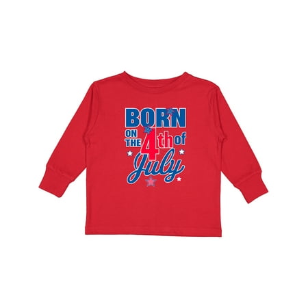 

Inktastic Born on the 4th of July Gift Toddler Boy or Toddler Girl Long Sleeve T-Shirt