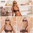 thumbnail image 3 of Lentes de Sol Redondos Polarizados SOJOS para Mujeres y Hombres, Sobredimensionados, Protecci f3n UV, Negro/Gris, 3 of 6