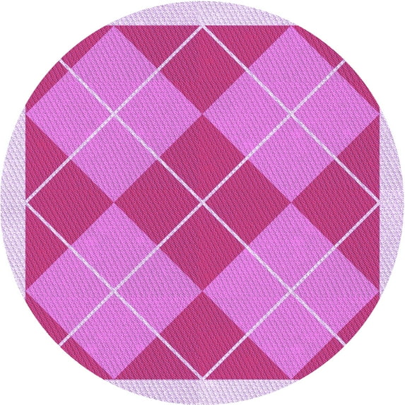 Ahgly Company Indoor Square Patterned Violet Purple Area Rugs, 3' Square