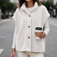 thumbnail image 6 of TARIENDY Warm Vests for Women Winter Fleece Jackets Sleeveless Stand Collar Button Down Outerwear Vest for Cold Weather White L, 6 of 9