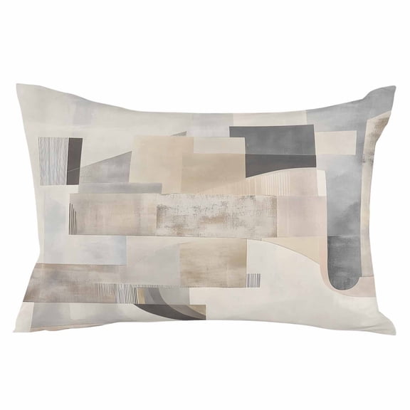 Abstract Throw Pillow Cover 20 x 26 Inch Decorative Pillow Cover Modern Geometric Brown Beige Lumbar Pillowcase Seasonal Rectangle Cushion Case for Couch Sofa Bed Living Room
