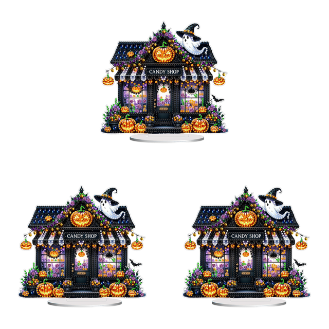(M006) DIY Creativa Adornos Decorativos Casa Fantasma Halloween (diamante Una Cara)