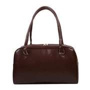 Browns Retro Women Handbag PU Large Capacity Shoulder Bag Elegant Clutches (Brown)