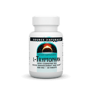 Source Naturals, L-Tryptophan with Coenzyme B-6 for Positive Mood Enhancement and Sleep 500mg 30 Tablets