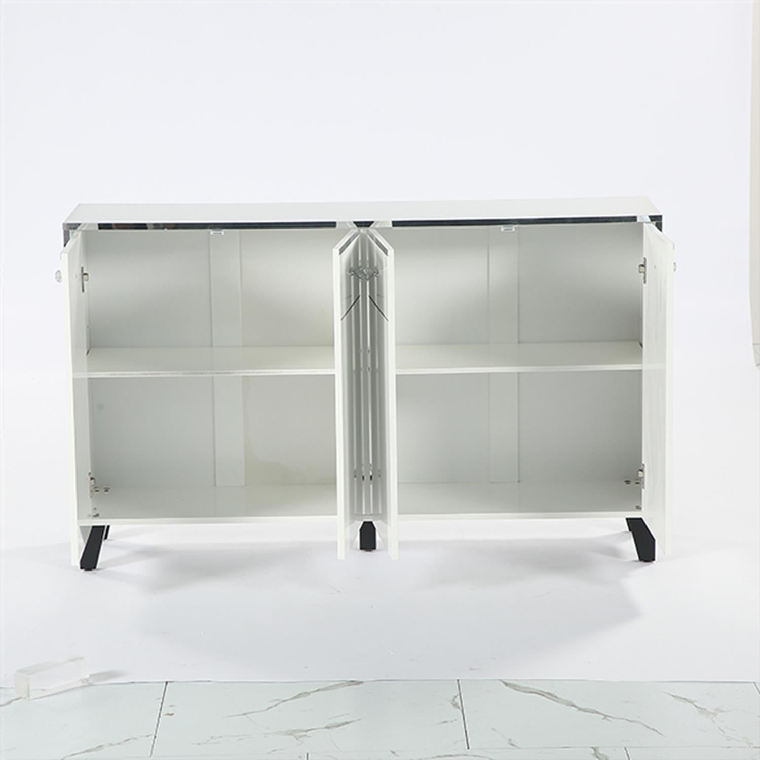 Demi Bonn 55" Sideboard Buffet, Modern Credenzas Storage Cabinet with Doors, Dining Room, Hallway, Cupboard Console Table, White